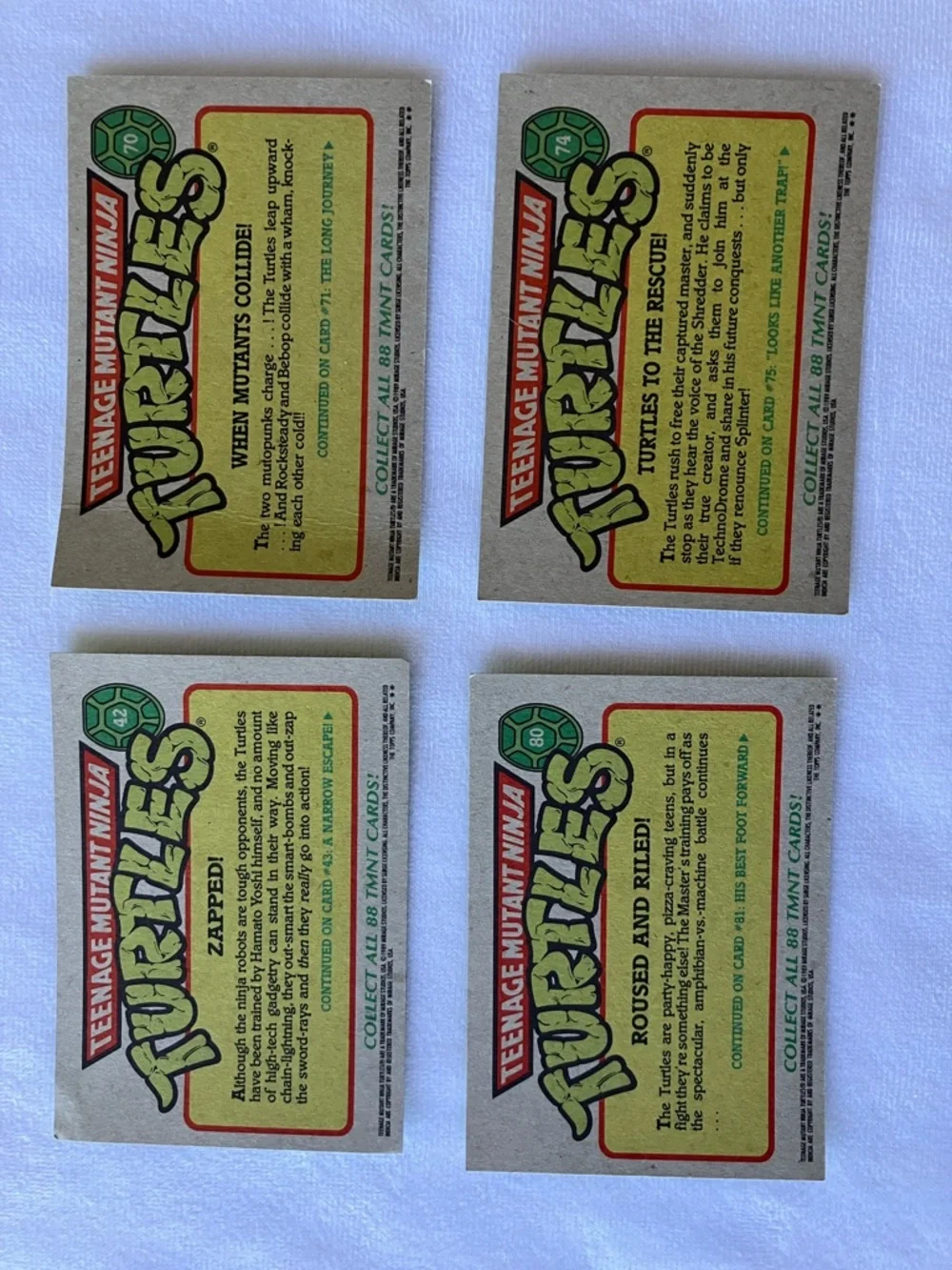 Vintage Topps TMNT cards